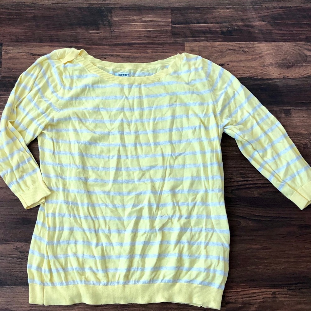Old Navy Yellow and Cream Sweater